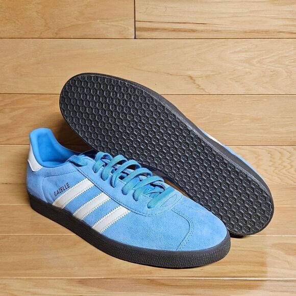 Adidas Originals Gazelle Sky Blue White Gum Mens Trainer Shoe Sneaker ID6104 - Picture 3 of 15